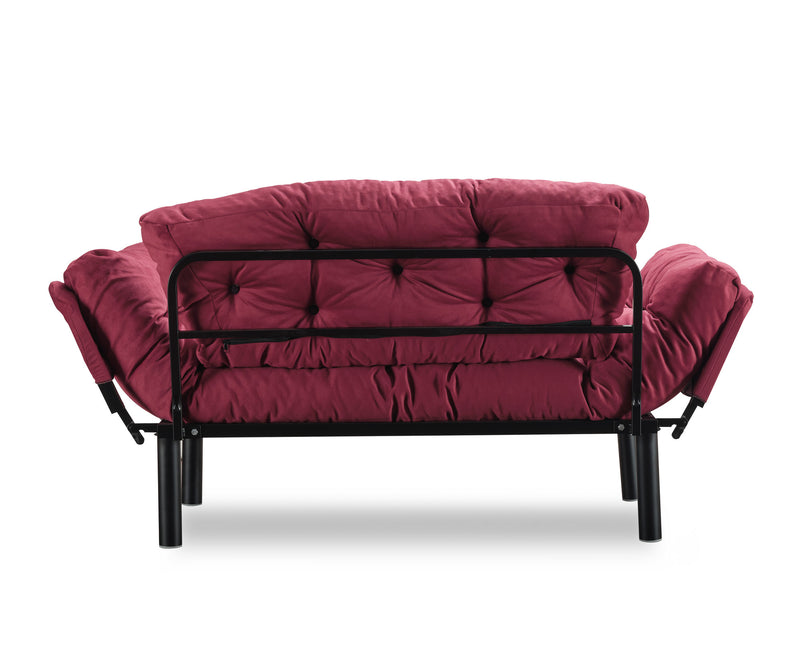 Canapea Extensibila cu 2 Locuri Asi Home Nitta - Maroon Metal 70X155X85 cm