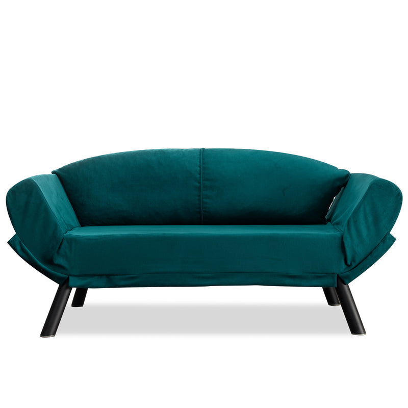 Canapea Extensibila cu 2 Locuri Asi Home Genzo - Petrol Blue Metal 75X177X87 cm