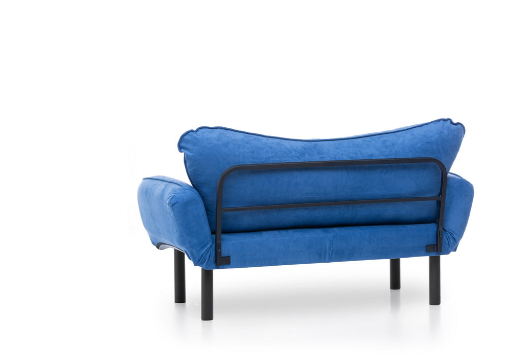 Canapea Extensibila cu 2 Locuri Asi Home Chatto - Blue Metal 65X140X70 cm