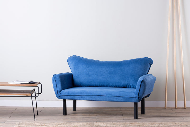Canapea Extensibila cu 2 Locuri Asi Home Chatto - Blue Metal 65X140X70 cm