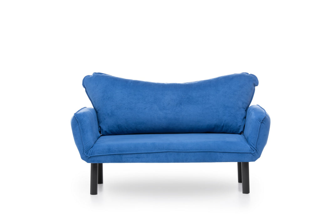Canapea Extensibila cu 2 Locuri Asi Home Chatto - Blue Metal 65X140X70 cm