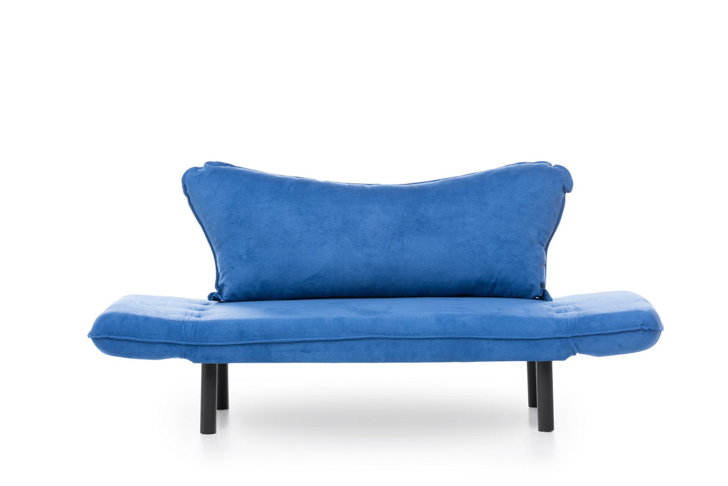 Canapea Extensibila cu 2 Locuri Asi Home Chatto - Blue Metal 65X140X70 cm