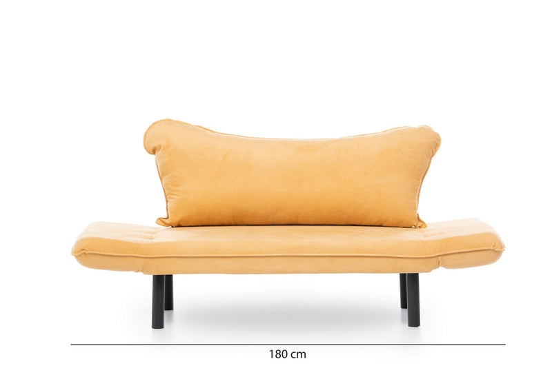 Canapea Extensibila cu 2 Locuri Asi Home Chatto - Mustard Metal 65X140X70 cm