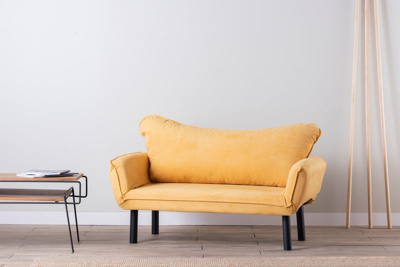 Canapea Extensibila cu 2 Locuri Asi Home Chatto - Mustard Metal 65X140X70 cm