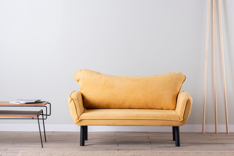 Canapea Extensibila cu 2 Locuri Asi Home Chatto - Mustard Metal 65X140X70 cm