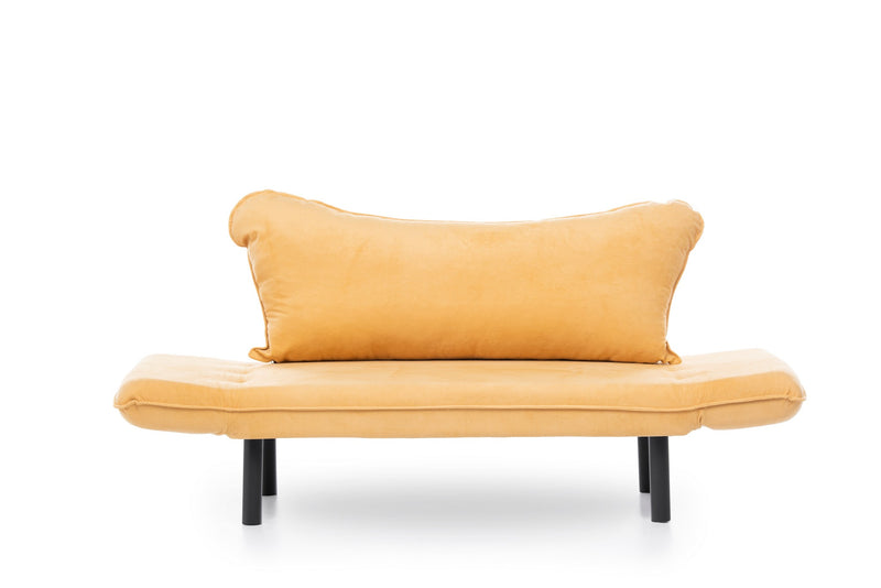 Canapea Extensibila cu 2 Locuri Asi Home Chatto - Mustard Metal 65X140X70 cm
