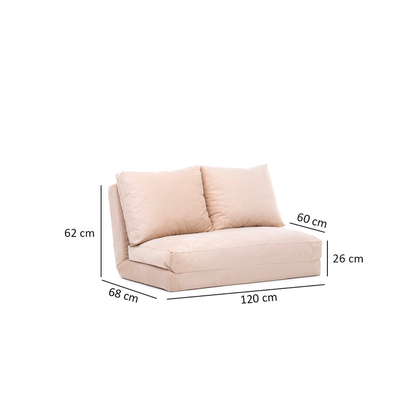 Canapea Extensibila cu 2 Locuri Asi Home Taida - Cream Metal 68X120X62 cm
