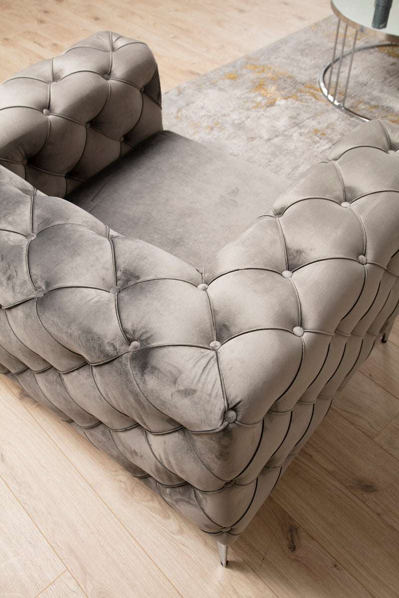 Canapea 2 Locuri Asi Home Como 2- Anthracite Lemn | Tesatura 90X197X70 cm
