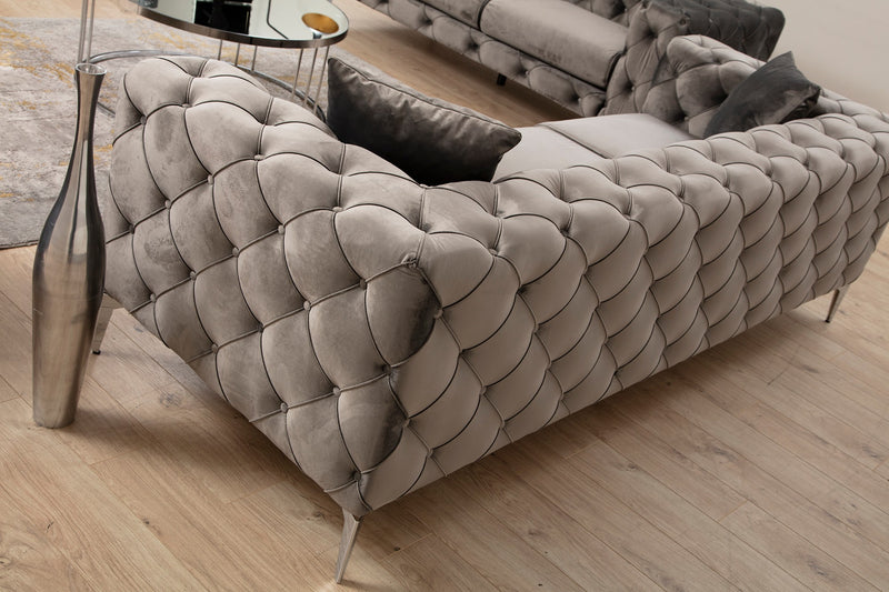 Canapea 2 Locuri Asi Home Como 2- Anthracite Lemn | Tesatura 90X197X70 cm
