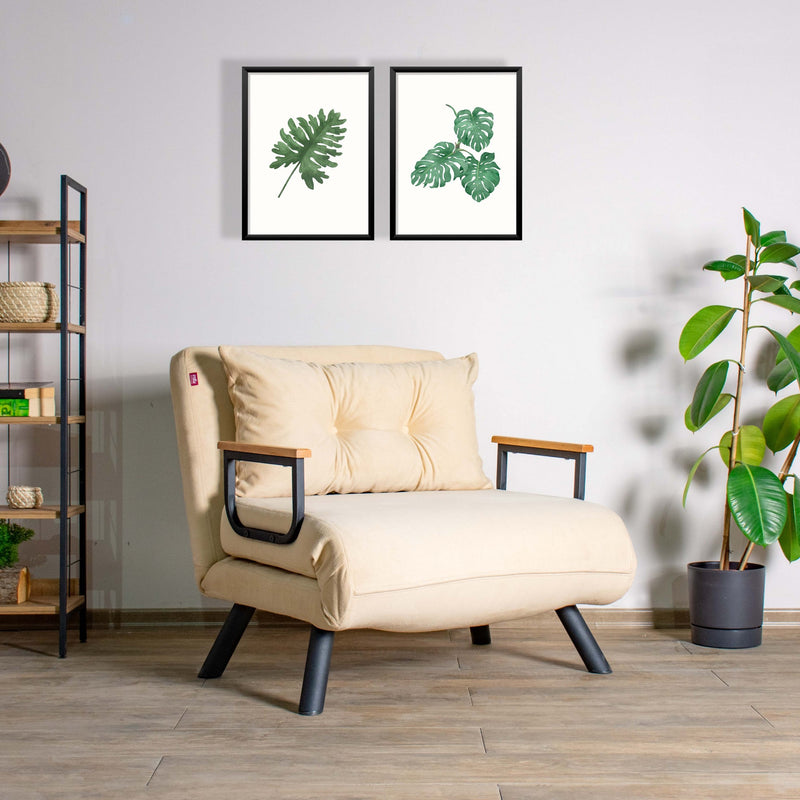 Canapea extensibilă Asi Home Single Sando – 78x60 cm, catifea, cadru metalic