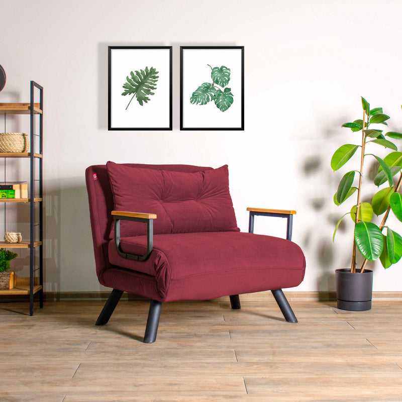 Canapea extensibilă Asi Home Single Sando – 78x60 cm, catifea, cadru metalic