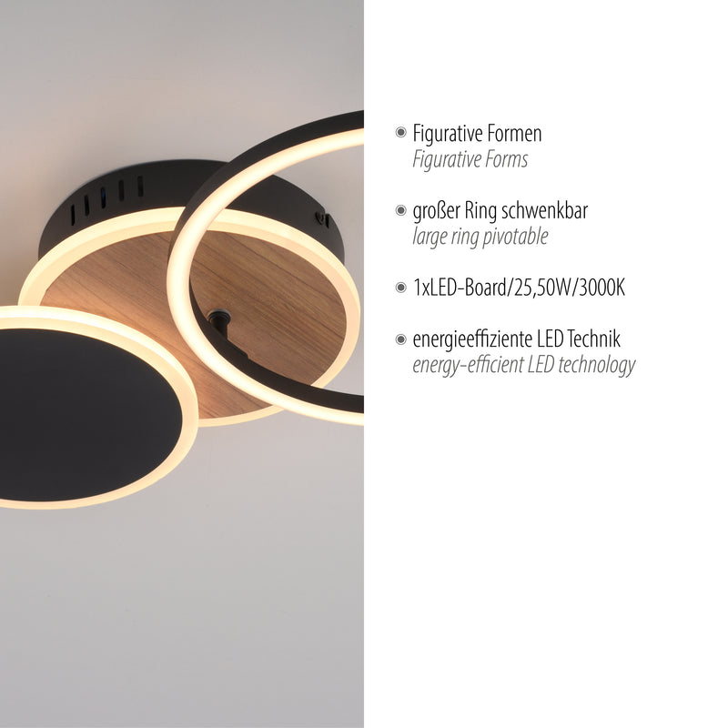 Plafoniera Zuma Line SEVENT LED Lemn Decor