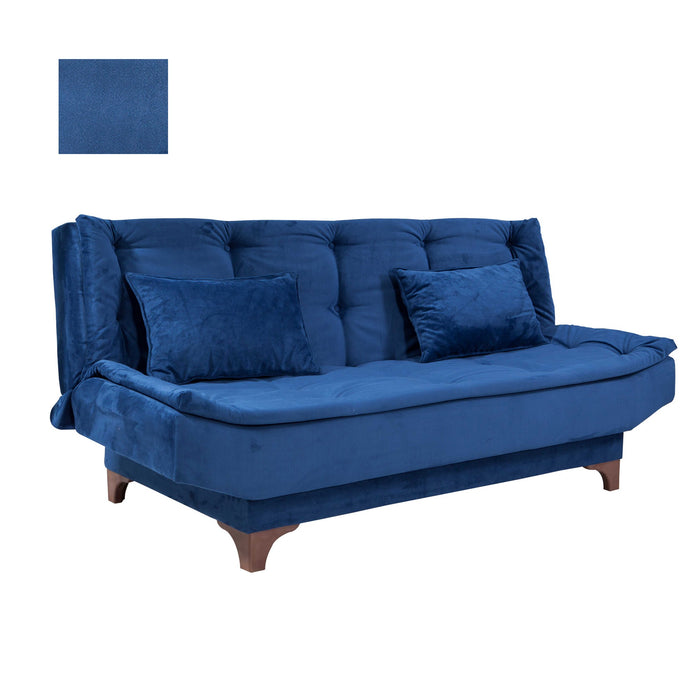 Canapea Extensibila cu 3 Locuri Asi Home Kelebek - Blue Lemn de Pin|SOHO 85X190X90 cm