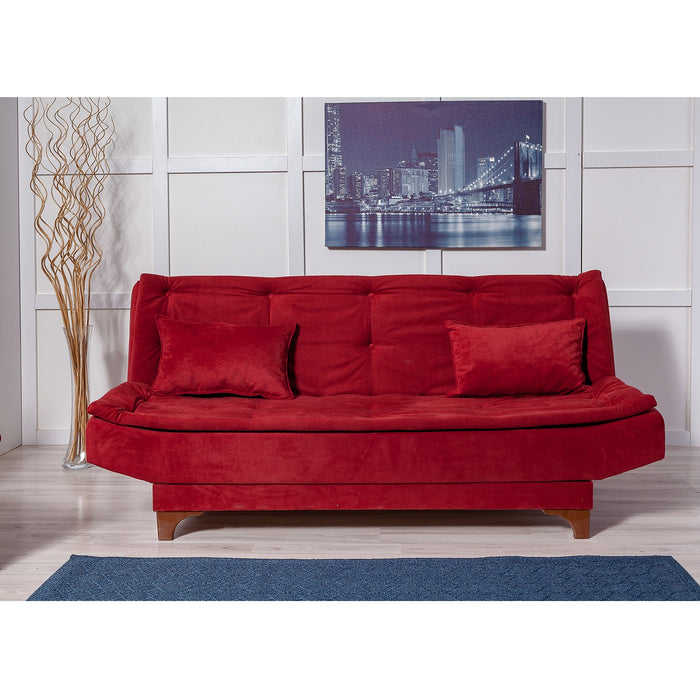 Canapea Extensibila cu 3 Locuri Asi Home Kelebek - Claret Red Lemn de Pin|SOHO 85X190X90 cm