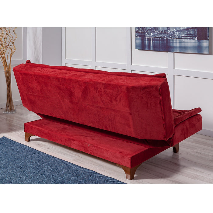 Canapea Extensibila cu 3 Locuri Asi Home Kelebek - Claret Red Lemn de Pin|SOHO 85X190X90 cm