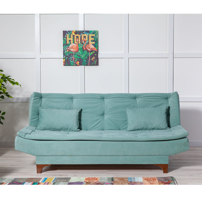 Canapea Extensibila cu 3 Locuri Asi Home Kelebek - Sea Green Lemn de Pin|SOHO 85X190X90 cm