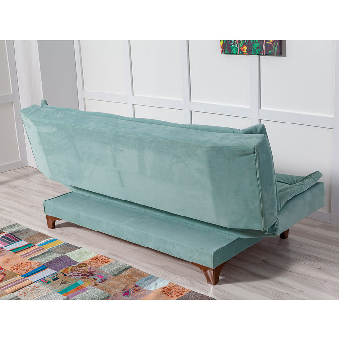 Canapea Extensibila cu 3 Locuri Asi Home Kelebek - Sea Green Lemn de Pin|SOHO 85X190X90 cm