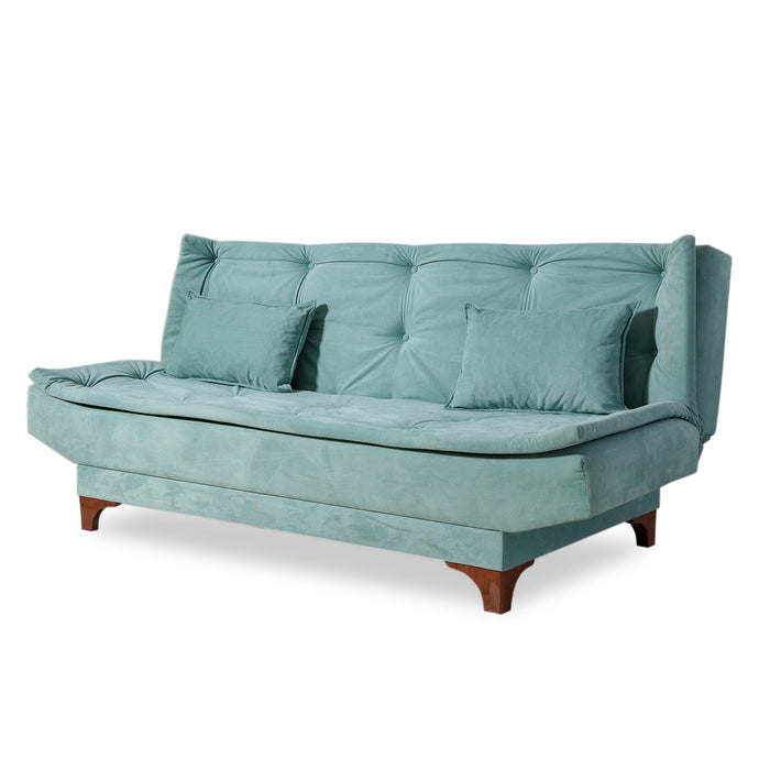 Canapea Extensibila cu 3 Locuri Asi Home Kelebek - Sea Green Lemn de Pin|SOHO 85X190X90 cm