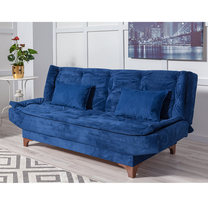 Canapea Extensibila cu 3 Locuri Asi Home Kelebek - Dark Blue Lemn de Pin|SOHO 85X190X90 cm