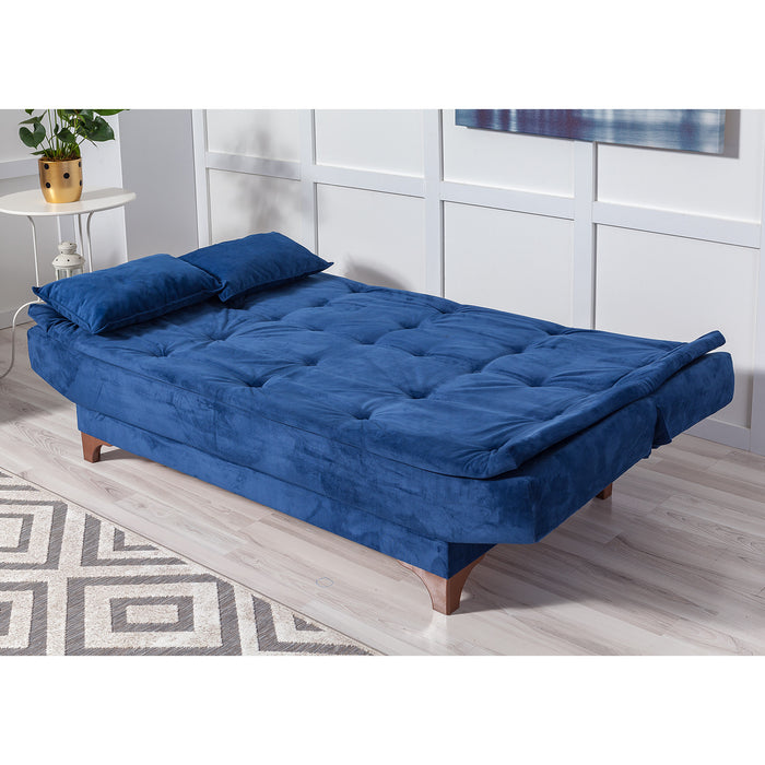 Canapea Extensibila cu 3 Locuri Asi Home Kelebek - Dark Blue Lemn de Pin|SOHO 85X190X90 cm