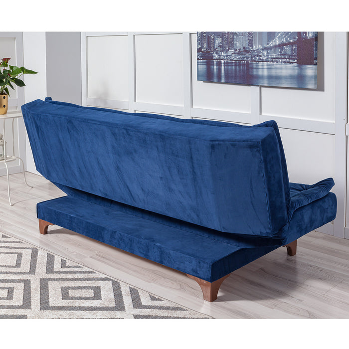 Canapea Extensibila cu 3 Locuri Asi Home Kelebek - Dark Blue Lemn de Pin|SOHO 85X190X90 cm