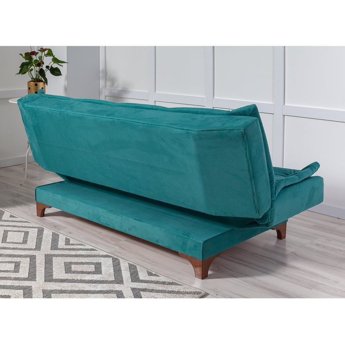 Canapea Extensibila cu 3 Locuri Asi Home Kelebek - Green Lemn de Pin|SOHO 85X190X90 cm