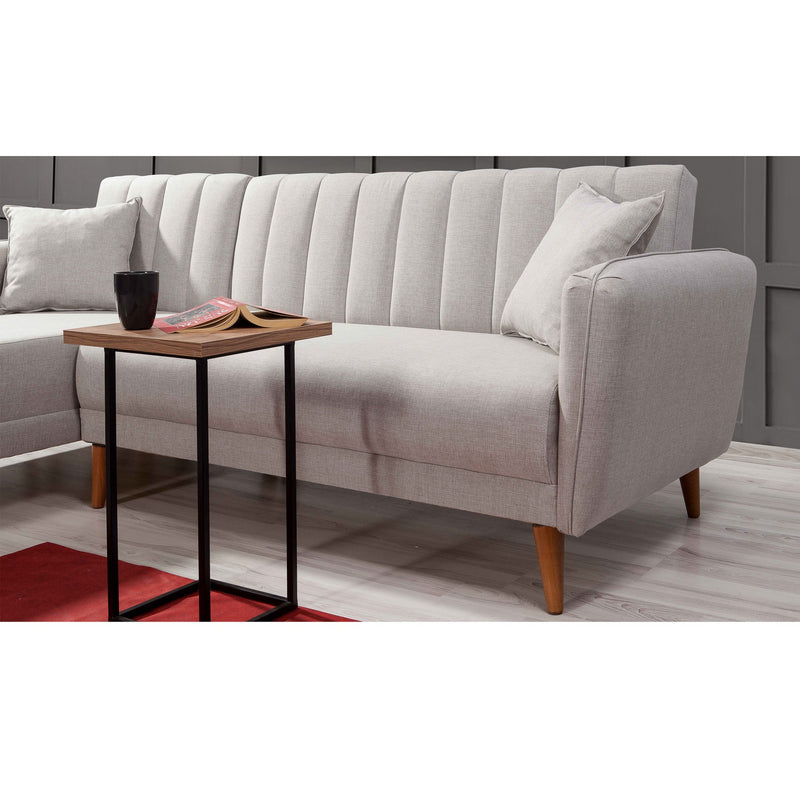 Colțar Extensibil Asi Home Aqua Stanga - Cream  Lemn de Tei | Metal 225| 150X85 cm
