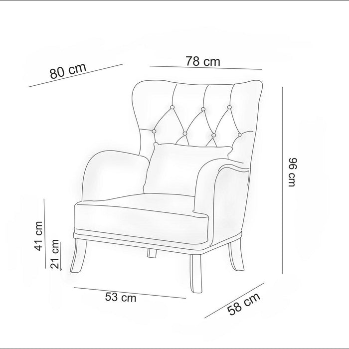 Fotoliu Asi Home Marta - Cream Lemn de Tei 78X80X96 cm