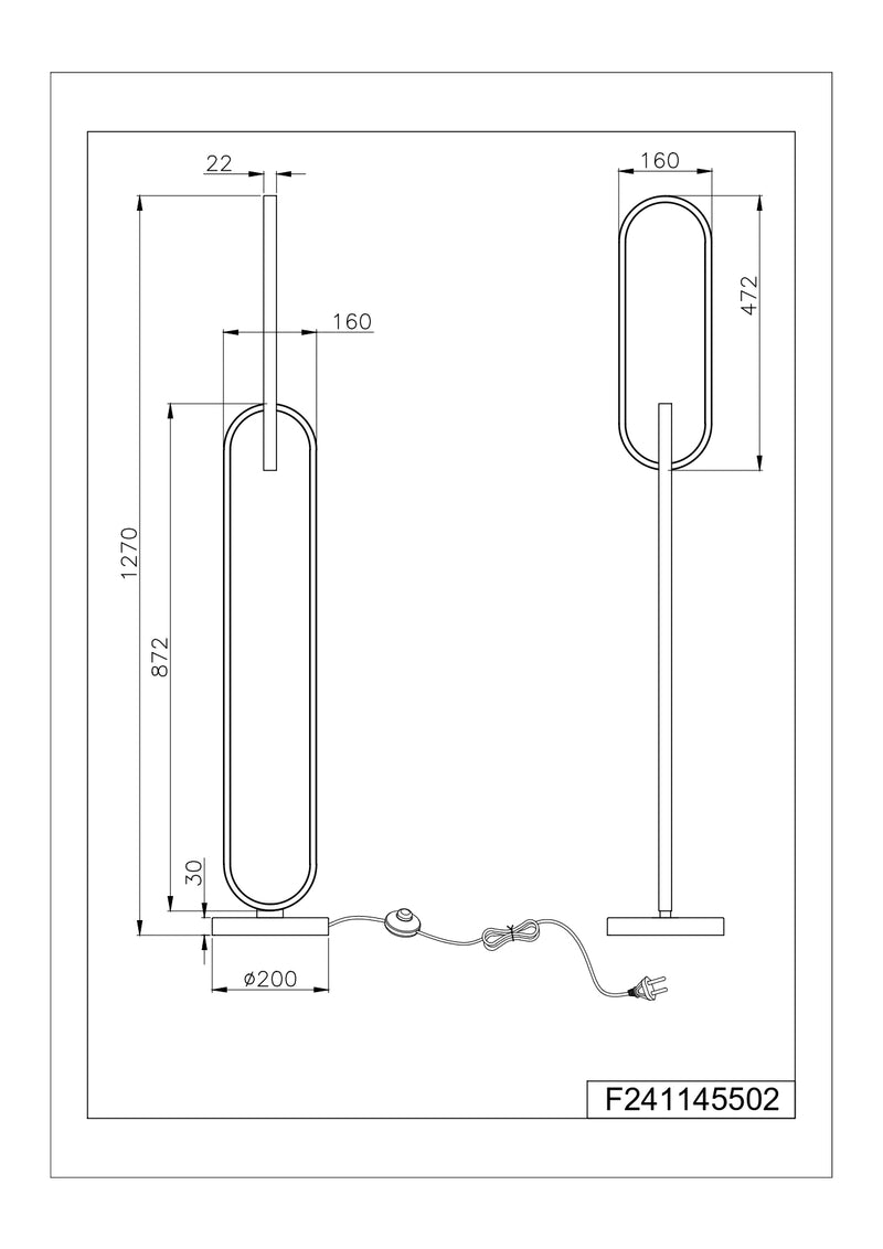 Lampadar Zuma Line RAVON 2xLED Auriu