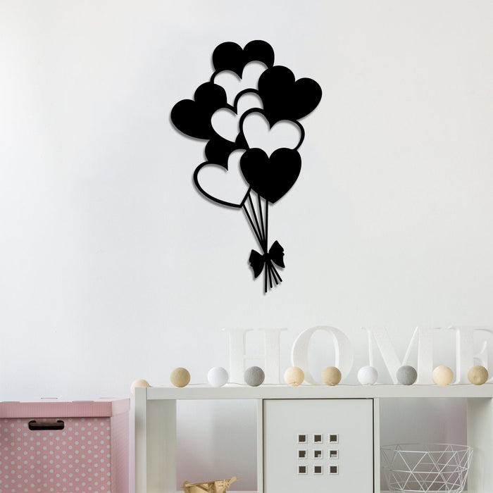 Decoratiune de Perete din Metal Asi Home Balloons - Black Metal 21X35 cm