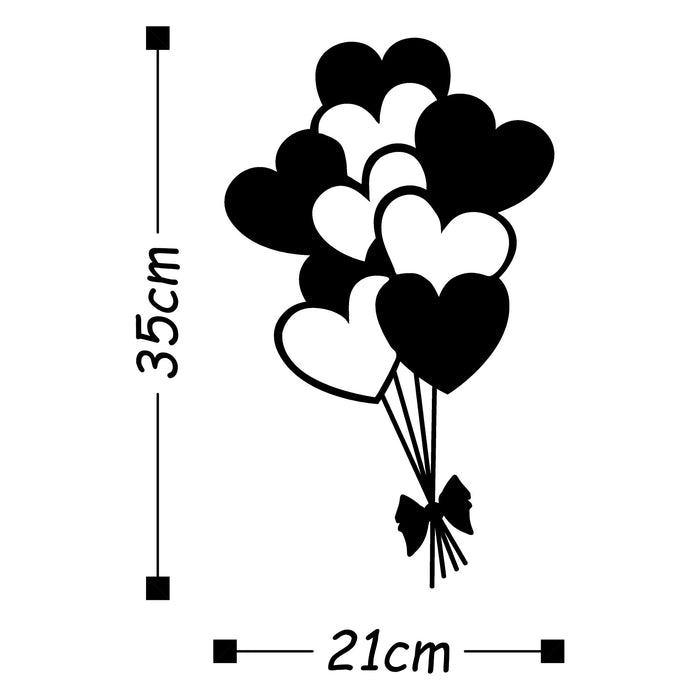 Decoratiune de Perete din Metal Asi Home Balloons - Black Metal 21X35 cm