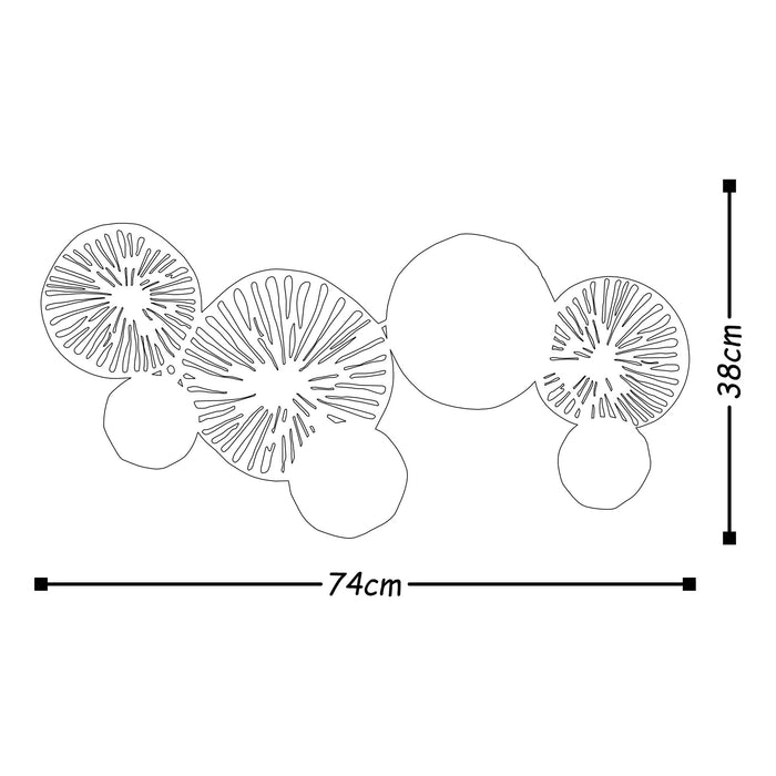 Decoratiune de Perete din Metal Asi Home Metal Art Metal 38X74 cm