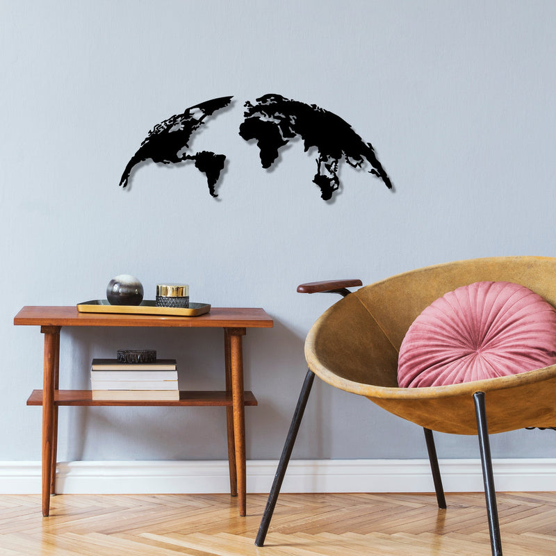 Accesoriu Iluminat Asi Home World Map Small, Negru, 100x39 cm