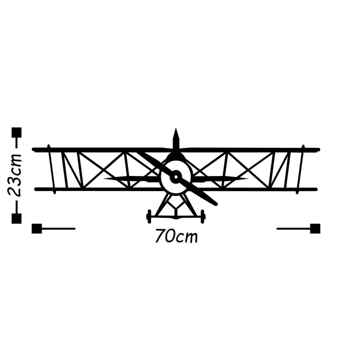 Decoratiune de Perete din Metal Asi Home Airplane Metal 23X70 cm