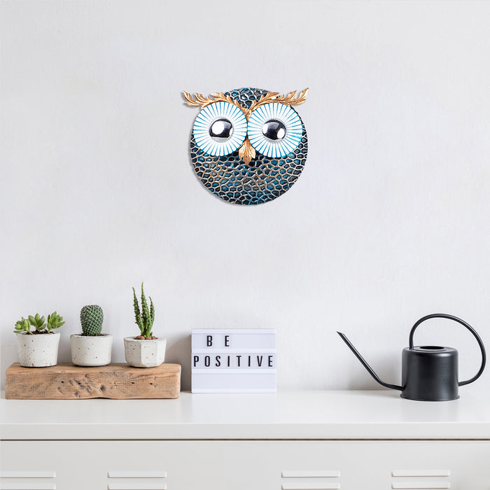 Decoratiune de Perete din Metal Asi Home Owl 3 - Silver Metal 19X19 cm