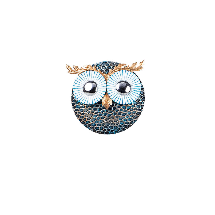 Decoratiune de Perete din Metal Asi Home Owl 3 - Silver Metal 19X19 cm