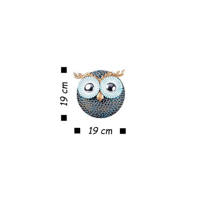 Decoratiune de Perete din Metal Asi Home Owl 3 - Silver Metal 19X19 cm