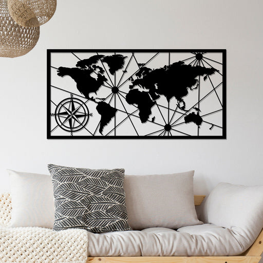 Accesoriu Iluminat Asi Home World Map Large 2, Negru, 120x60 cm