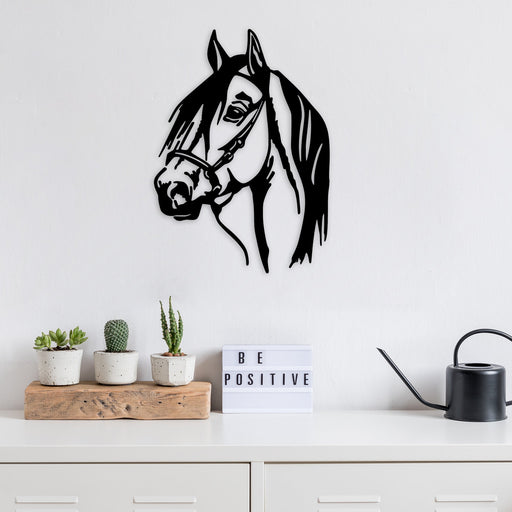 Accesoriu Iluminat Asi Home Horse Head, Negru, 40x55 cm