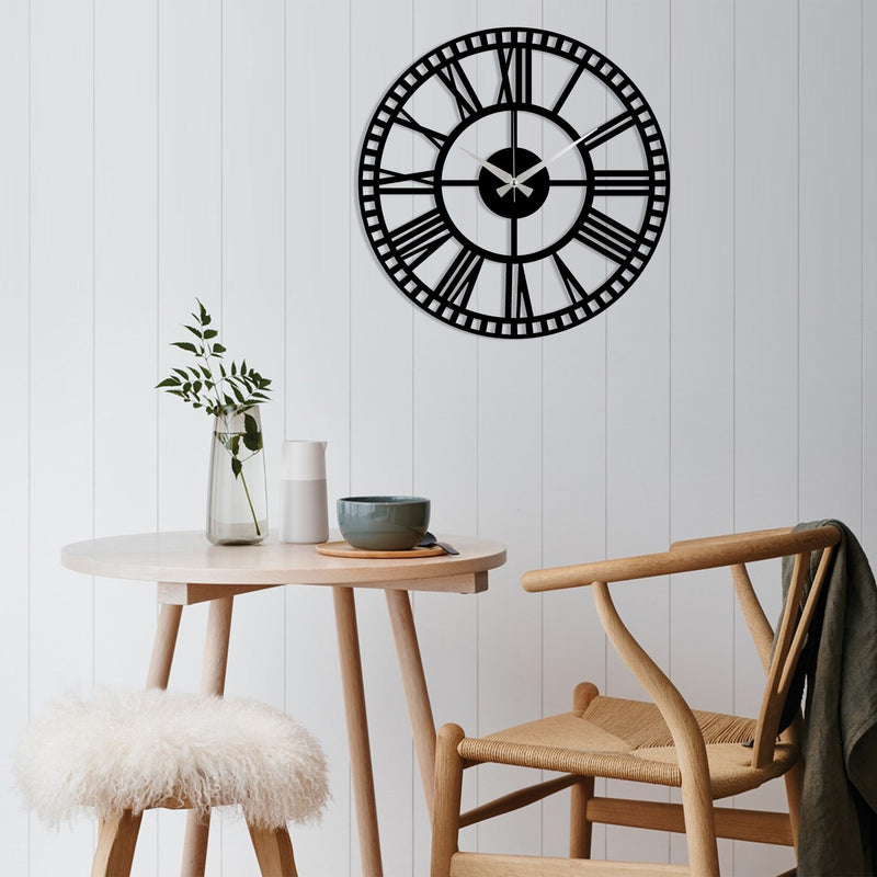 Ceas de Perete Asi Home Metal Wall Clock 10, Negru, 48x48 cm