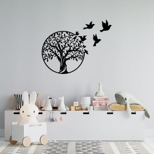 Accesoriu Iluminat Asi Home Tree And Birds, Negru, 61x56 cm