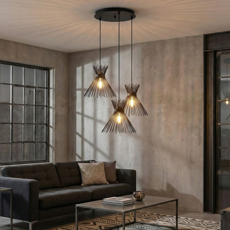 Lustră Asi Home Kirpi - 3085, Negru, 3xE27
