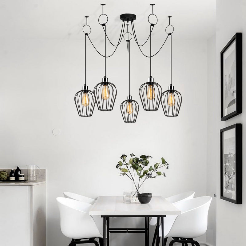 Lustră Asi Home Tel - 6691, Negru, 5xE27