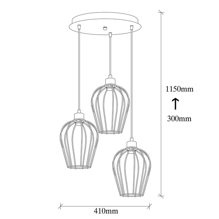 Lustra Asi Home Tel - 6706 Metal 41X41X115 cm