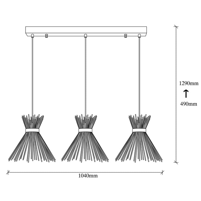 Lustra Asi Home Kirpi - 3089 Metal 34X104X129 cm