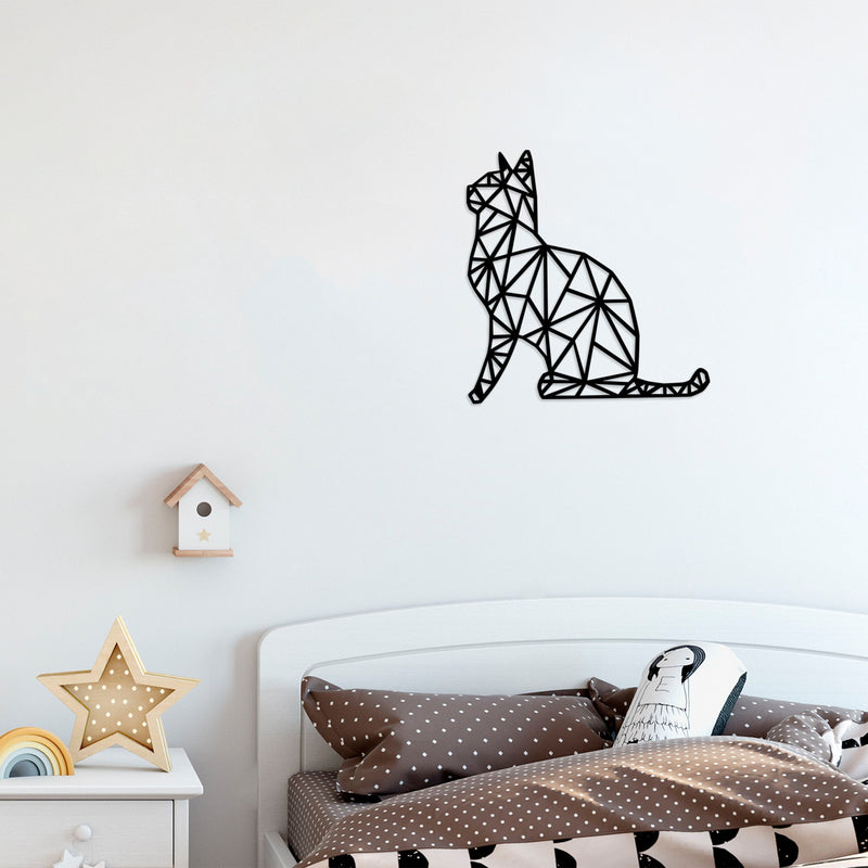 Decoratiune de Perete din Lemn Asi Home Cat Lemn 48X46 cm