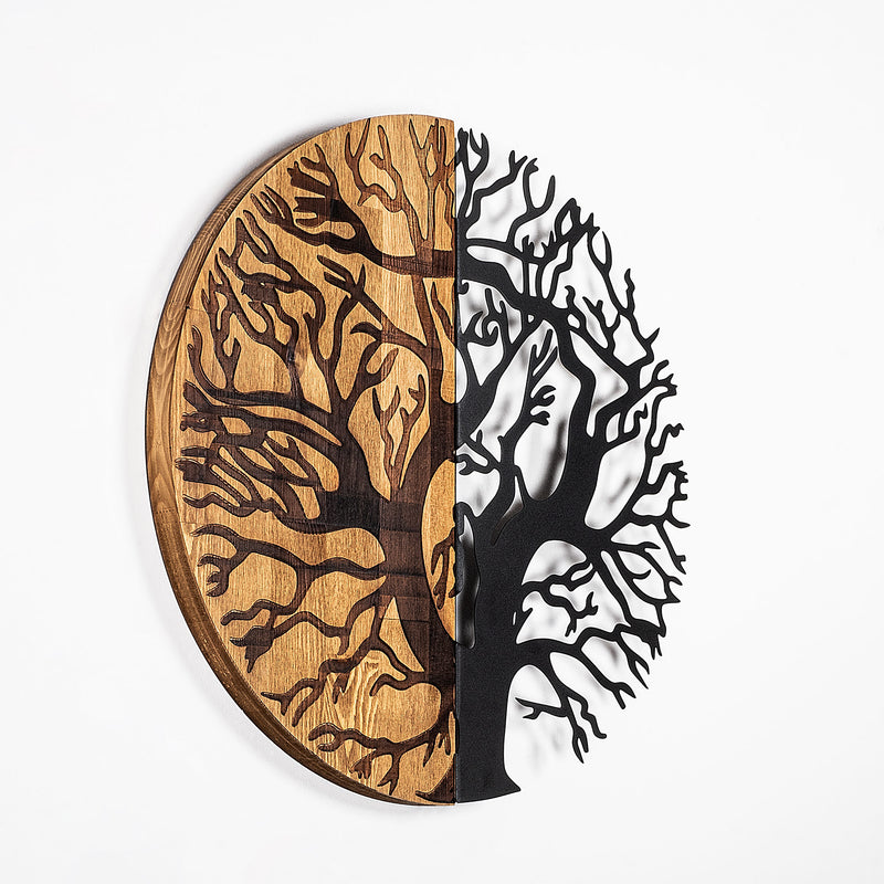 Decoratiune de Perete din Lemn Asi Home Monument Tree - 320 Lemn 56X56 cm