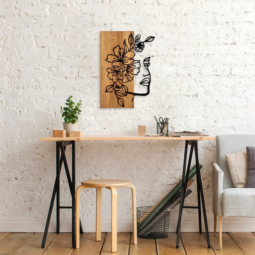 Accesoriu Iluminat Asi Home Woman Floral Face, Walnut, 41x58 cm
