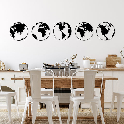 Accesoriu Iluminat Asi Home World Map 2, Negru, 50x50 cm