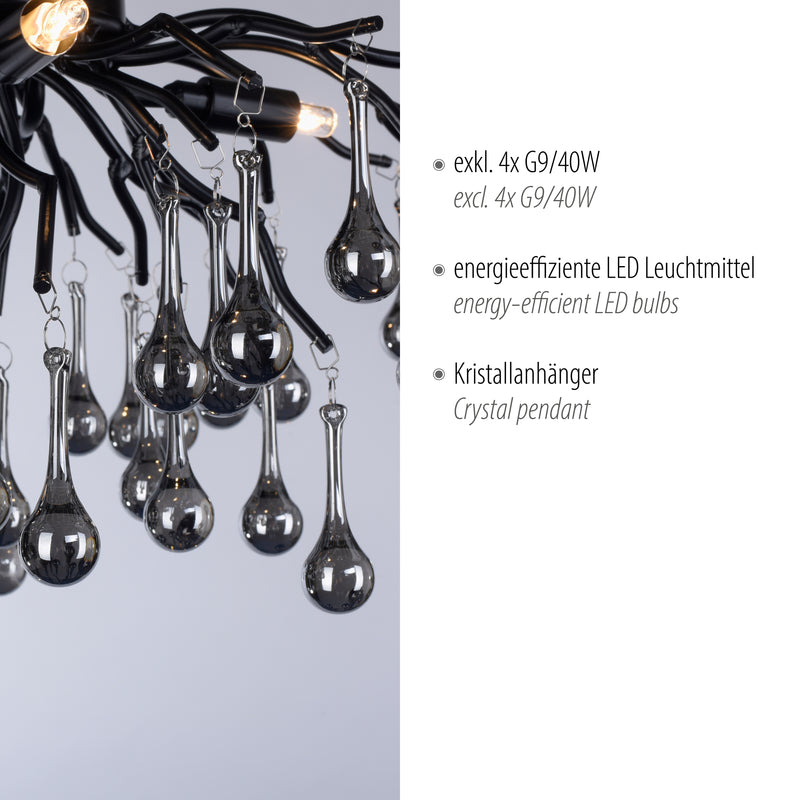 Plafoniera Paul Neuhaus ICICLE 4xG9 Negru